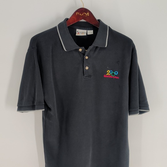 Vintage Walt Disney World 2000 Y2K Classic Pullover Polo Shirt Black Size L‎ - Picture 3 of 7
